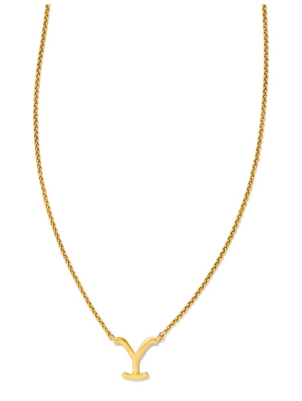 Kendra Scott Yellow Rose Yellowstone Dutton Short Pendant Necklace Gold NWT